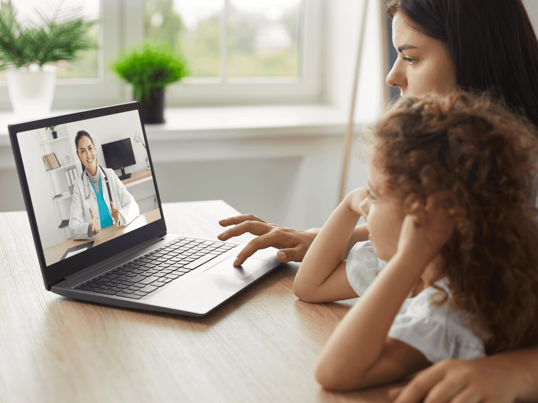 Parmazip - Mother and child accessing 24/7 virtual pharmacist care
